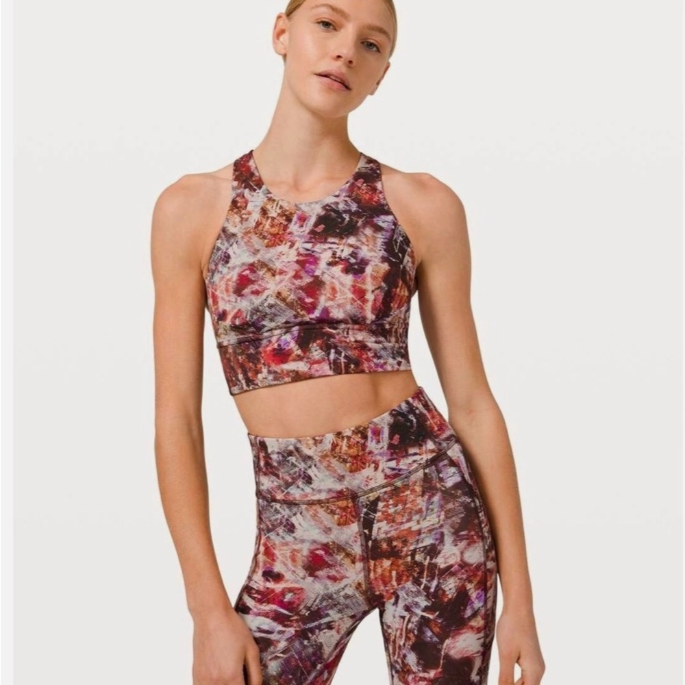 Lululemon Colorful Abstract Print Sports Bra